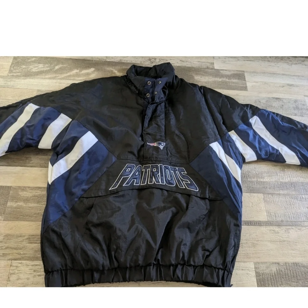 New England Patriots Starter NFL XL 1/2 Zip Puffer Pullover Jacket Excellent A+ - Picture 4 of 16